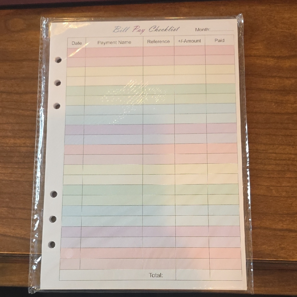 Pastel Bill Pay Checklist